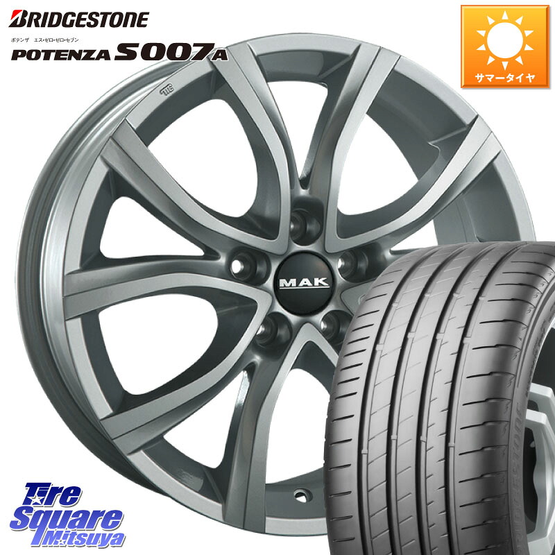 ブリヂストン POTENZA S007A 在庫● 2025~2026年製【正規品】ポテンザ サマータイヤ 205/55R16阿部商会 MAK ANTIBES ホイール 16インチ 16X7.0J(PEUGET 308 T9) 45 5穴 108 プジョー308 T9系(GTi除く)|タイヤスクエアミツヤ
