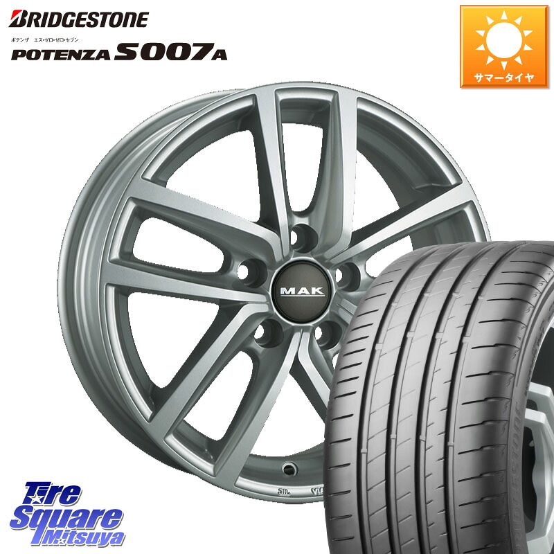 ブリヂストン POTENZA ポテンザ S007A 【正規品】 サマータイヤ 205/55R17阿部商会 MAK DRESDEN ホイール 17インチ 17X7.0J(VW GOLFALLTRACK AU) 48 5穴 112 フォルクスワーゲン ゴルフオールトラック|タイヤスクエアミツヤ