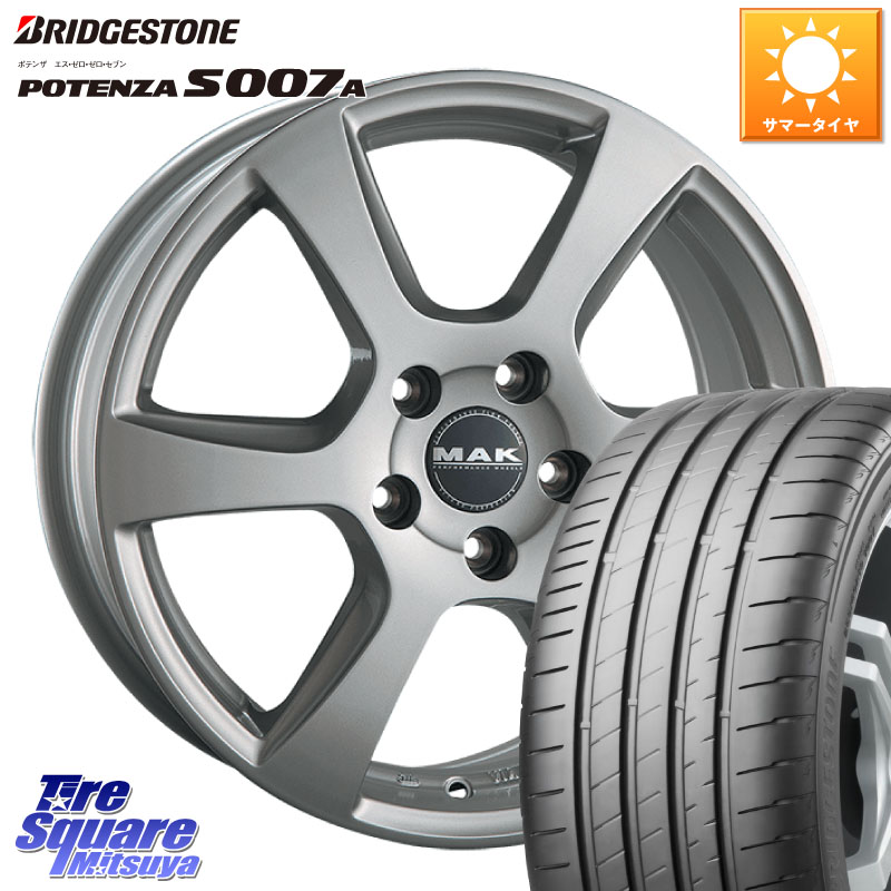 阿部商会 MAK VINCI(ヴィンチ) ホイール 17インチ 17 X 7.0J(AUDI Q2 GAC) +45 5穴 112 ブリヂストン POTENZA ポテンザ S007A 【正規品】 サマータイヤ 215/55R17 アウディ Q2