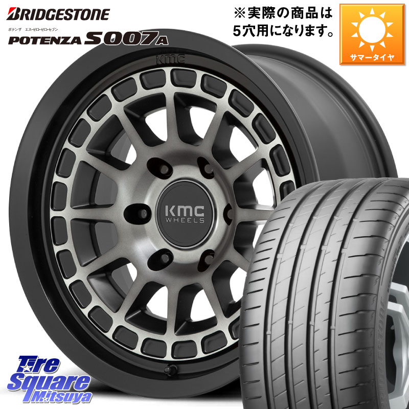 ブリヂストン POTENZA ポテンザ S007A 【正規品】 サマータイヤ 215/40R17KMC KM719 CANYON GRAY 17インチ 17X8.0J 35 5穴 114.3｜タイヤスクエアミツヤ