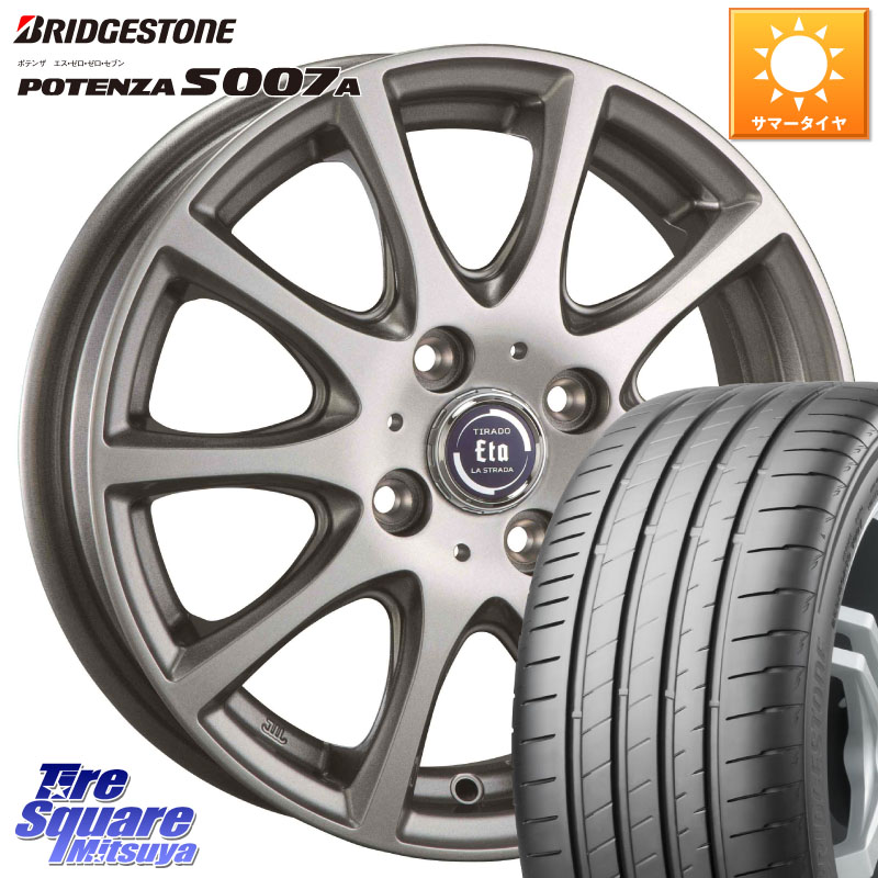 ブリヂストン POTENZA S007A 在庫● 2025~2026年製【正規品】ポテンザ サマータイヤ 205/55R16阿部商会 ティラード イータ 16X6.0J 42 4穴 100 E13オーラ アクア|タイヤスクエアミツヤ