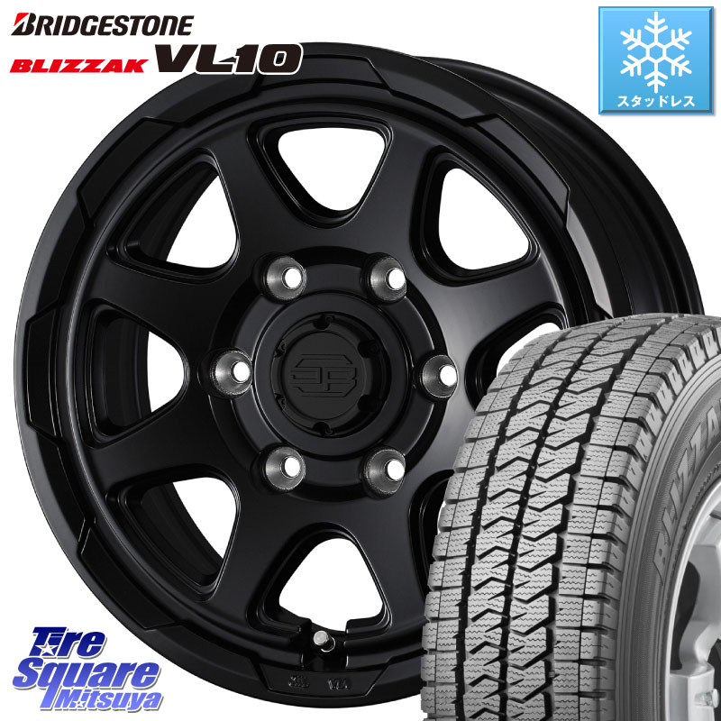 ブリヂストン BLIZZAK ブリザック VL10 ■ 107/105 スタッドレス ミツヤ 195/80R15 107*105WEDS STADTBERGE BLK スタットベルク ホイール 15インチ 15X6.0J 33 6穴 139.7 200系ハイエース|タイヤスクエアミツヤ