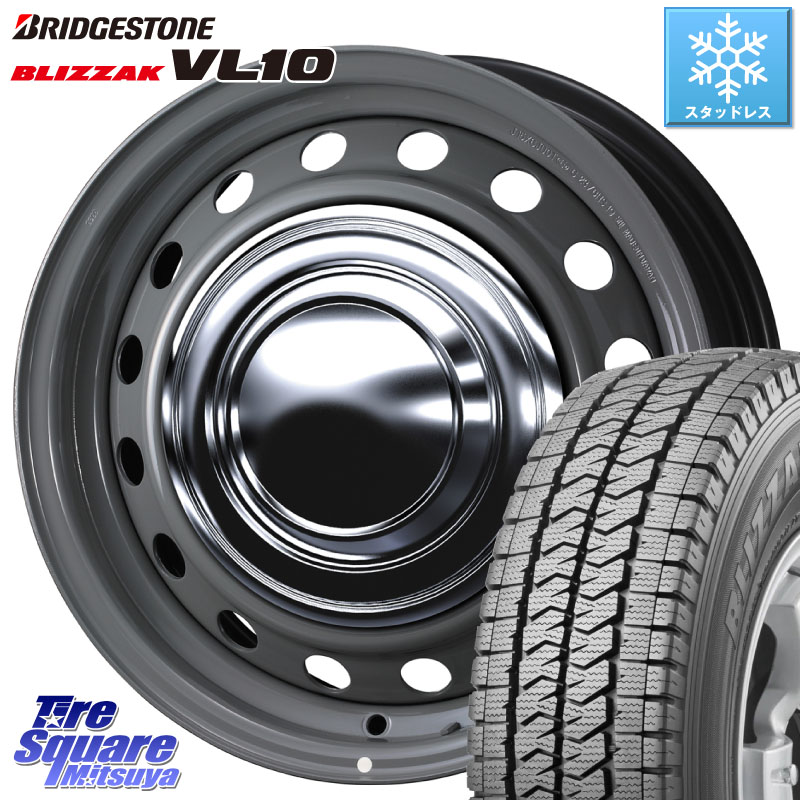 ブリヂストン BLIZZAK ブリザック VL10 ■ 107/105 スタッドレス ミツヤ 195/80R15 107*105 WEDS NeoCarrow ネオキャロ グレー スチール ホイール 15インチ 15 X 6.0J +35 6穴 139.7 200系ハイエース