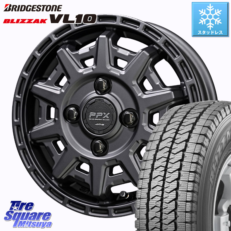 ブリヂストン BLIZZAK VL10 ブリザック スタッドレス ミツヤ 145/80R12 80*78 KYOHO PPX D10X ホイール 12インチ 12 X 3.5J +45 4穴 100 エブリイバン・キャリイ・スクラムバン・クリッパー(バン・トラック)