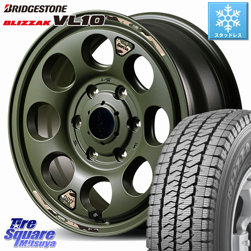 ブリヂストン BLIZZAK ブリザック VL10 ■ 107/105 スタッドレス ミツヤ 195/80R15 107*105MANARAY MID x DOD ウシャリン ホイール 15インチ 15X6.0J 33 6穴 139.7 200系ハイエース｜タイヤスクエアミツヤ