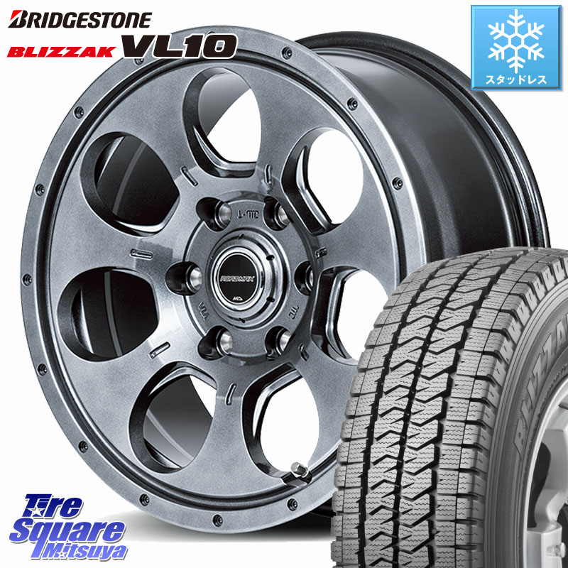 ブリヂストン BLIZZAK ブリザック VL10 ■ 107/105 スタッドレス ミツヤ 195/80R15 107*105MANARAY MID ROADMAX MUD AGENT ホイール 15インチ 15X6.0J 33 6穴 139.7 200系ハイエース｜タイヤスクエアミツヤ