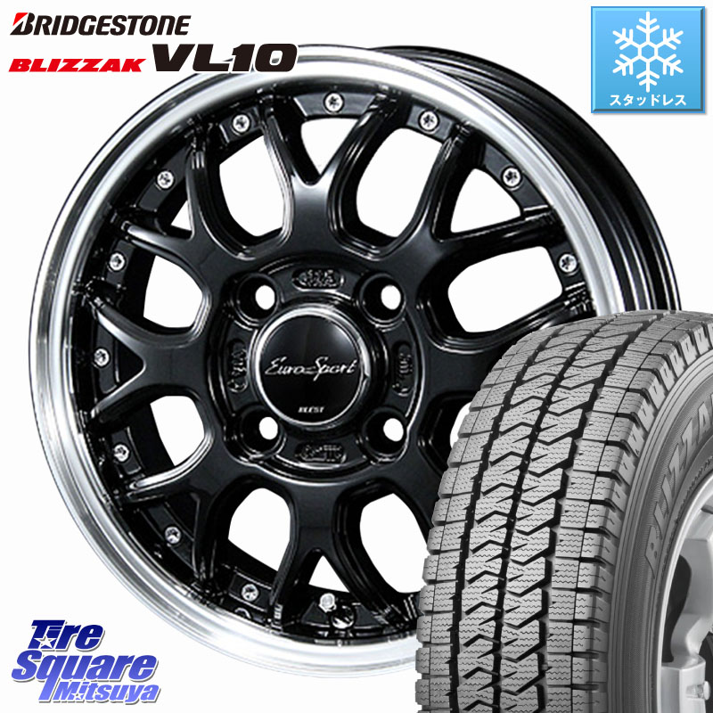 ブリヂストン BLIZZAK VL10 ブリザック スタッドレス ミツヤ 145/80R12 80*78 BLEST EuroSport Type815 軽自動車専用 ホイール 12インチ 12 X 4.0J +43 4穴 100 N-VAN(JJ1/2) アトレー・ハイゼット