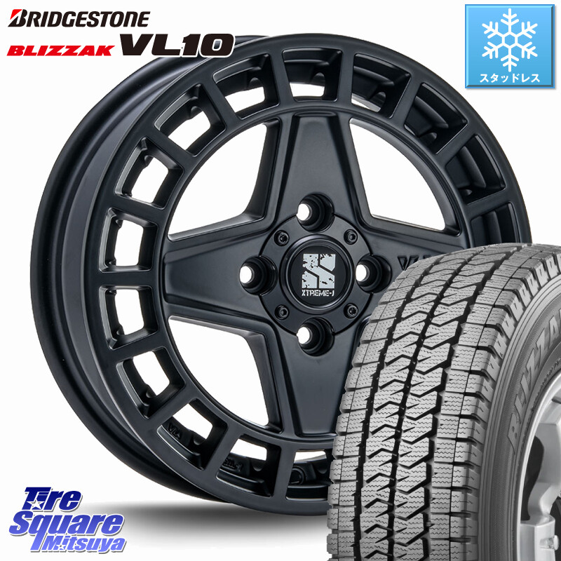 ブリヂストン BLIZZAK VL10 ブリザック スタッドレス ミツヤ 145/80R12 80*78MLJ QUAD クアッド XTREME-J ホイール 12インチ エクストリーム 12X4.0J 43 4穴 100 N-VAN(JJ1/2) アトレー/ハイゼット サンバー バン サンバートラック ハイゼットトラック バモスホビオ バ|タイヤスクエアミツヤ