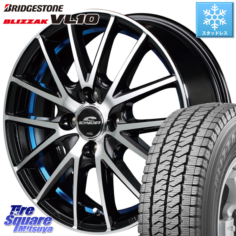 ブリヂストン BLIZZAK VL10 ブリザック スタッドレス ミツヤ 145/80R12 80*78 MANARAY MID SCHNEIDER シュナイダー RX27 RX-27 ホイール 4本 12インチ 12 X 4.0J +42 4穴 100 N-VAN(JJ1/2) アトレー・ハイゼット