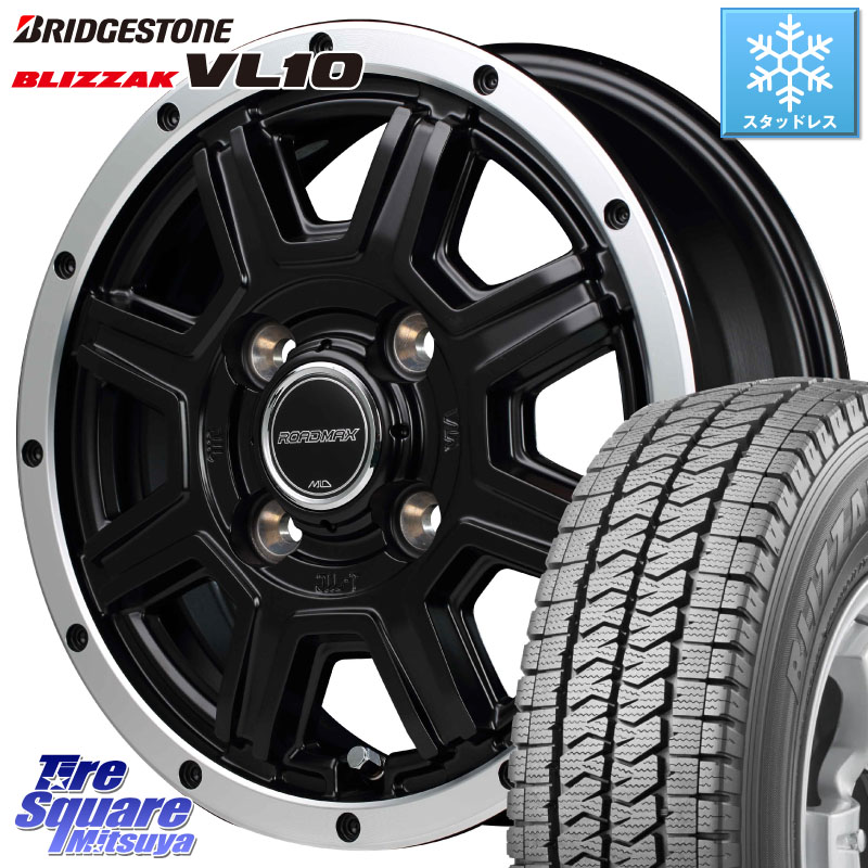 ブリヂストン BLIZZAK VL10 ブリザック スタッドレス ミツヤ 145/80R12 80*78 MANARAY MID ROADMAX ロードマックス WF8 ホイール 12インチ 12 X 4.0J +42 4穴 100 N-VAN(JJ1/2) アトレー・ハイゼット