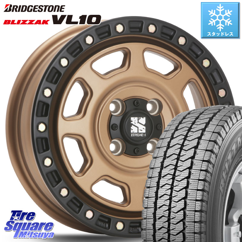 ブリヂストン BLIZZAK VL10 ブリザック スタッドレス ミツヤ 145/80R12 80*78MLJ XJ07 XTREME-J 4H MB エクストリームJ 12インチ 12X4.0J 42 4穴 100 N-VAN(JJ1/2) アトレー/ハイゼット｜タイヤスクエアミツヤ