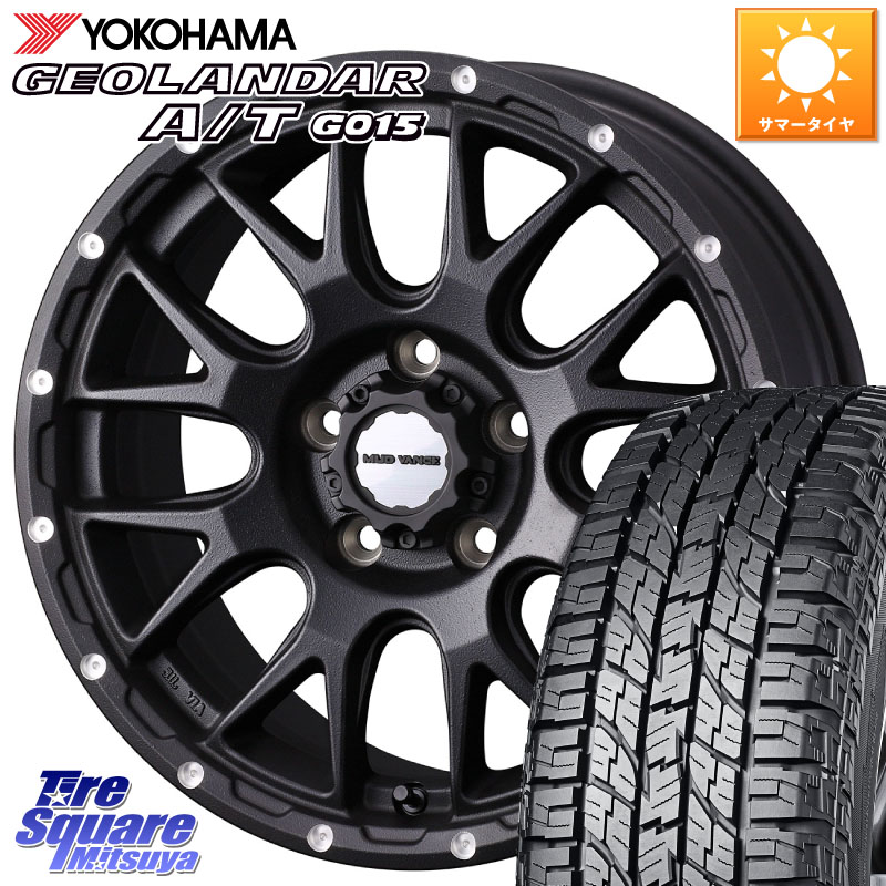 WEDS 41129 マッドヴァンス MUD VANCE 08 BK ホイール 16インチ 16 X 7.0J +35 5穴 114.3 YOKOHAMA E5289 GEOLANDAR AT G015 A/T ホワイトレター ヨコハマ 109/107 215/65R16 109*107