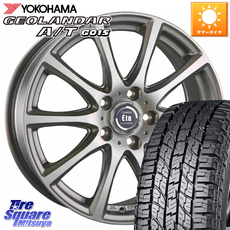 阿部商会 ティラード イータ 16 X 6.5J +38 5穴 114.3 YOKOHAMA E5289 GEOLANDAR AT G015 A/T ホワイトレター ヨコハマ 109/107 215/65R16 109*107