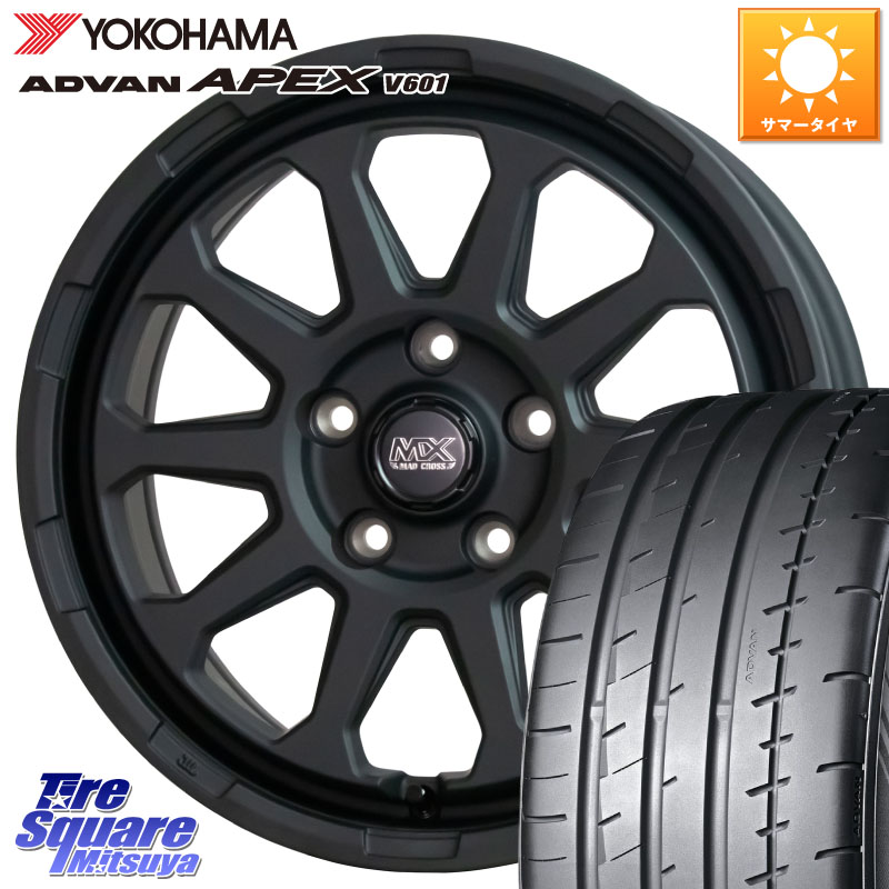 HotStuff マッドクロス レンジャー ブラック 5H ホイール 17インチ 17 X 7.0J +45 5穴 114.3 YOKOHAMA R5549 ADVAN APEX V601 ヨコハマ 225/45R17