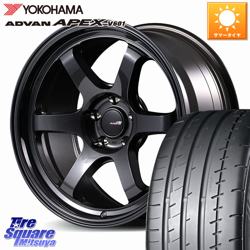 MANARAY MID RACING R06 ホイール 18インチ 18 X 8.5J(VAB 6POT) +45 5穴 114.3 YOKOHAMA R5460 ADVAN APEX V601 ヨコハマ 245/40R18 WRX STI アプライドD-F(ブレンボ6POTキャリパー)対応