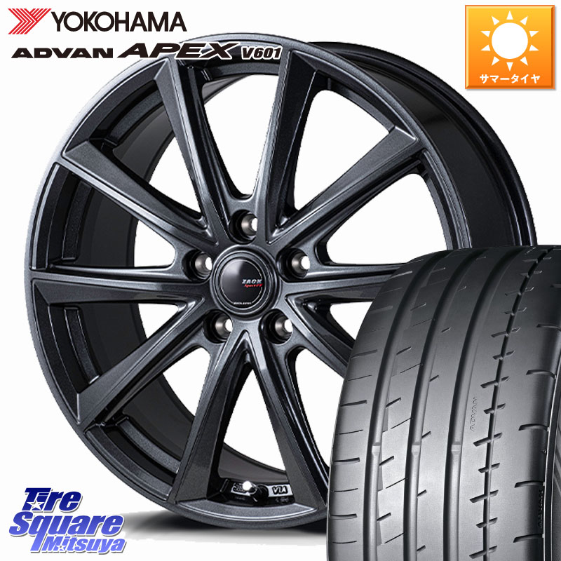 Japan三陽 ZACK Sport-FT ホイール 18インチ 18 X 7.5J +38 5穴 114.3 YOKOHAMA R5567 ADVAN APEX V601 ヨコハマ 225/45R18 リーフ