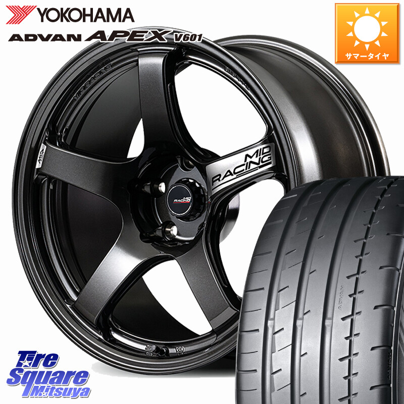 YOKOHAMA R5561 ADVAN APEX V601 ヨコハマ 245/45R18MANARAY MID RACING R50 EVO ホイール 18インチ 18X8.5J 45 5穴 114.3 フーガ FUGA 日産|タイヤスクエアミツヤ
