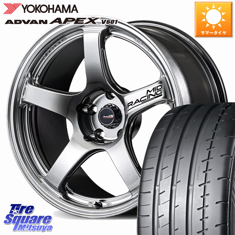 YOKOHAMA R5571 ADVAN APEX V601 ヨコハマ 235/50R18MANARAY MID RACING R50 EVO ホイール 18インチ 18X8.5J 38 5穴 114.3 30系アルファード/ヴェルファイア 20系アルファード ヴェルファイアハイブリッド ヴェルファイア アルファード|タイヤスクエアミツヤ