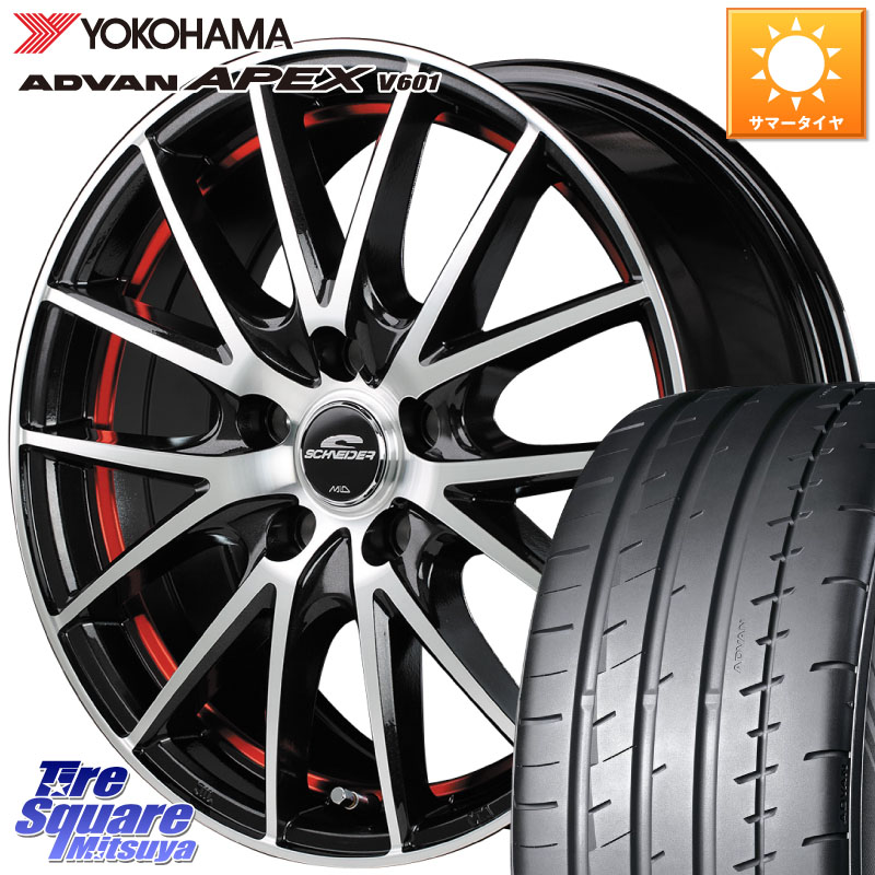 YOKOHAMA R5549 ADVAN APEX V601 ヨコハマ 225/45R17MANARAY MID SCHNEIDER シュナイダー RX27 RX-27 ホイール 17インチ 17X7.0J 48 5穴 114.3｜タイヤスクエアミツヤ