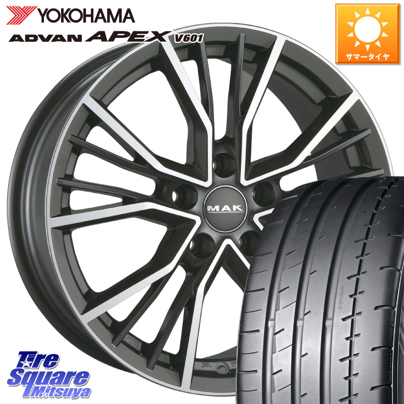 阿部商会 MAK UNION ホイール 18インチ 18 X 8.0J(AUDI Q3 8UC) +39 5穴 112 YOKOHAMA R5571 ADVAN APEX V601 ヨコハマ 235/50R18 アウディ Q3 8U系