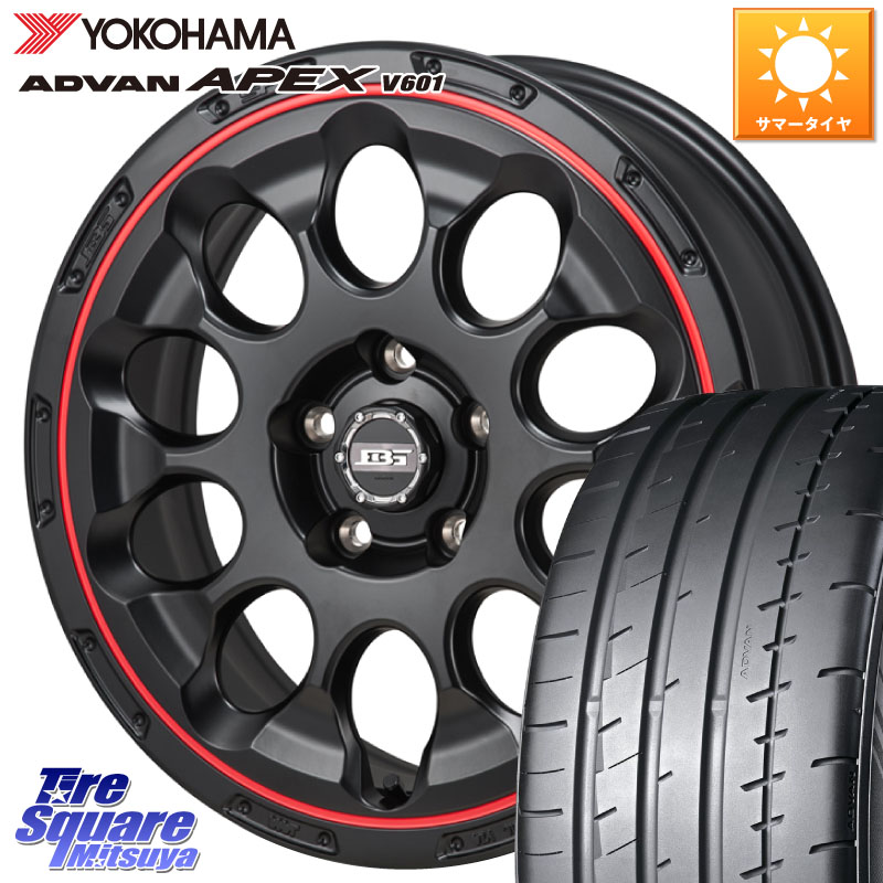 Japan三陽 ボトムガルシア CHRONO クロノ BKRED 17 X 7.0J +38 5穴 114.3 YOKOHAMA R5549 ADVAN APEX V601 ヨコハマ 225/45R17 GRヤリスRSノーマルキャリパー