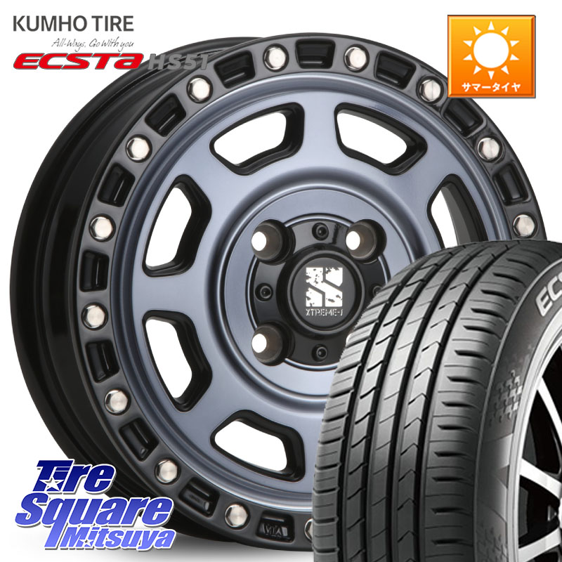 MLJ XJ07 XTREME-J 4H IND エクストリームJ 15インチ 15 X 4.5J +43 4穴 100 KUMHO ECSTA HS51 エクスタ サマータイヤ 165/55R15 N-BOX タント スペーシア サクラ