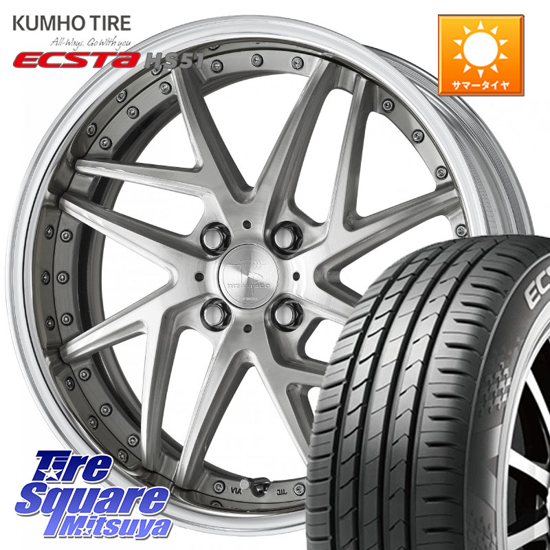 WORK RIZALTADO MESH2 A Disk 16インチ 2ピース 16 X 6.0J +40 4穴 100 KUMHO ECSTA HS51 エクスタ サマータイヤ 165/50R16 ミラージュ