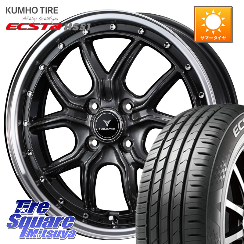 WEDS 41340 NOVARIS ASSETE S1 ホイール 16インチ ノヴァリス アセット 16 X 5.0J +45 4穴 100 KUMHO ECSTA HS51 エクスタ サマータイヤ 165/50R16 N-BOX タント