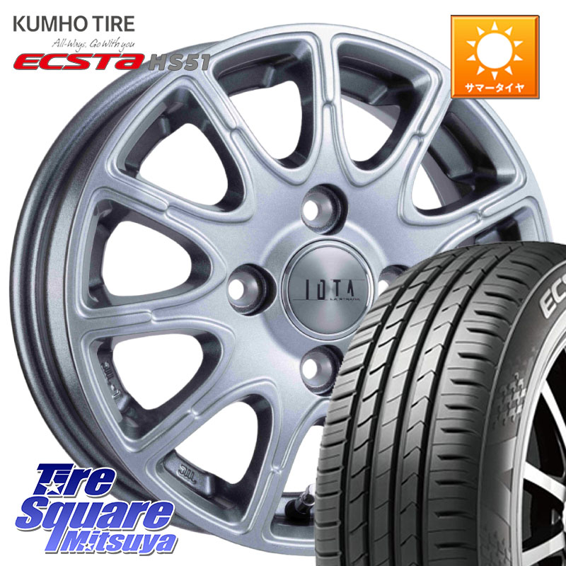 阿部商会 TIRADO IOTA イオタ ホイール 16インチ 16 X 6.0J +42 4穴 100 KUMHO ECSTA HS51 エクスタ サマータイヤ 165/50R16 ミラージュ