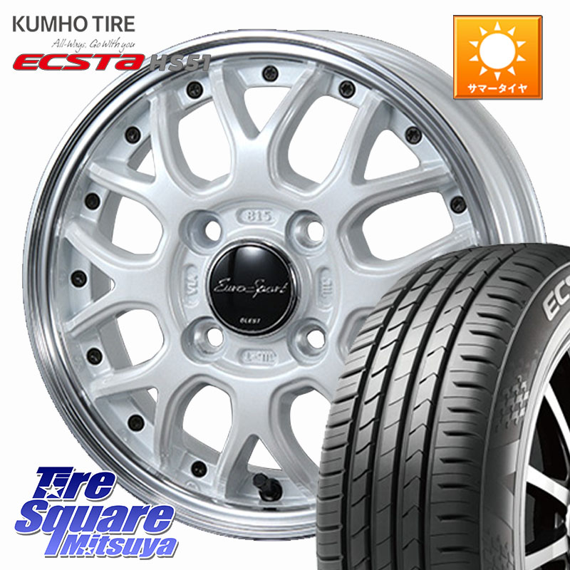 KUMHO ECSTA HS51 エクスタ サマータイヤ 165/50R16BLEST EuroSport Type815 軽自動車専用 ホイール 16インチ 16X5.0J 45 4穴 100 N-BOX タント R1 R2 コペン ラピュタ ピクシスエポック｜タイヤスクエアミツヤ