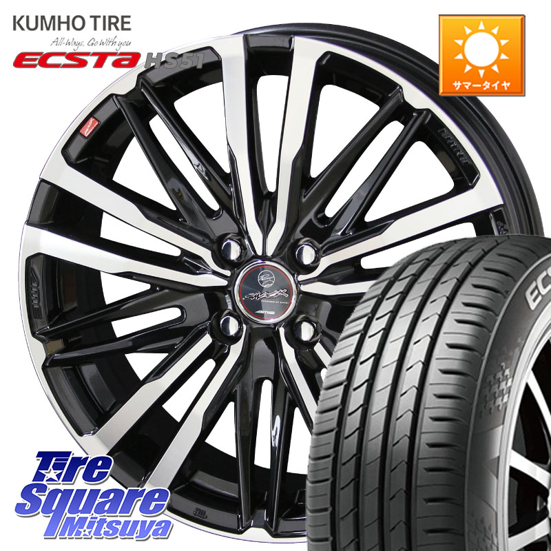 KYOHO 【欠品次回6月末】SMACK CREST スマック クレスト ホイール 4本 16インチ 16 X 6.0J +40 4穴 100 KUMHO ECSTA HS51 エクスタ サマータイヤ 165/50R16 ミラージュ