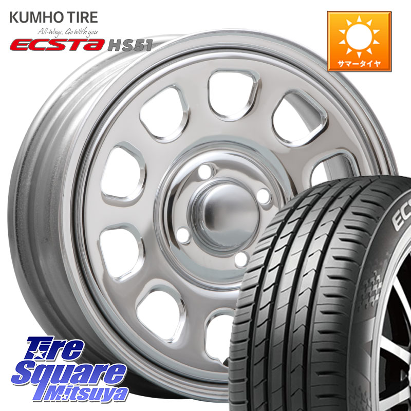 KUMHO ECSTA HS51 エクスタ サマータイヤ 165/55R14MLJ デイトナ SS DAYTONA SS CR 4H 14インチ 14X5.0J 42 4穴 100 ハイゼットアゲトラCustom車用※軽自動車専用ホイール※ モコ 日産 キャリイ エブリイ アゲトラ|タイヤスクエアミツヤ