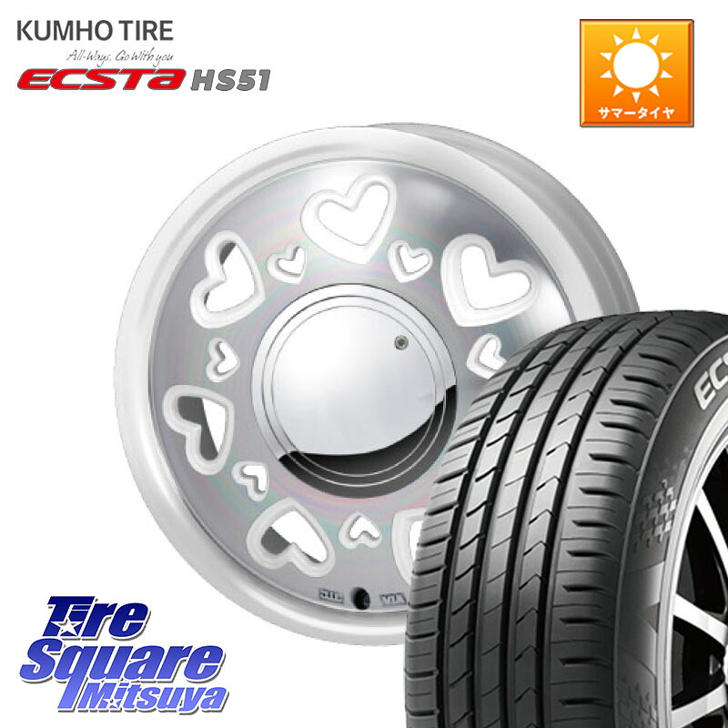 MONZA K Quty キューティー ホイール 15インチ 15 X 4.5J +43 4穴 100 KUMHO ECSTA HS51 エクスタ サマータイヤ 165/50R15