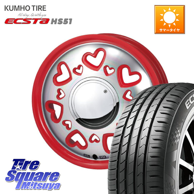 MONZA K Quty キューティー ホイール 15インチ 15 X 4.5J +43 4穴 100 KUMHO ECSTA HS51 エクスタ サマータイヤ 165/50R15