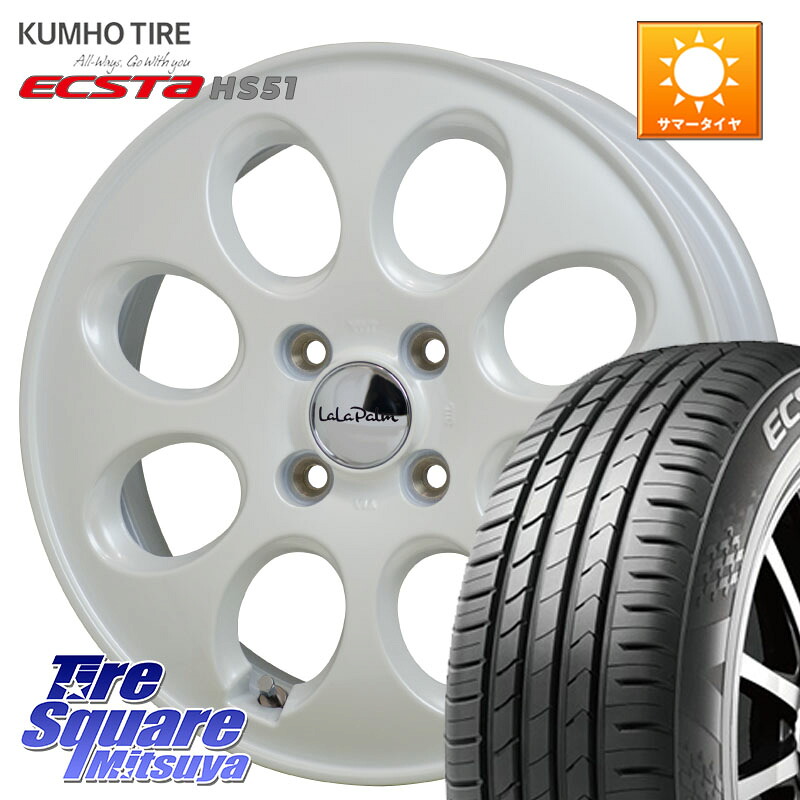 HotStuff ララパーム LaLa Palm Oval ホイール 15 X 4.5J +45 4穴 100 KUMHO ECSTA HS51 エクスタ サマータイヤ 165/50R15