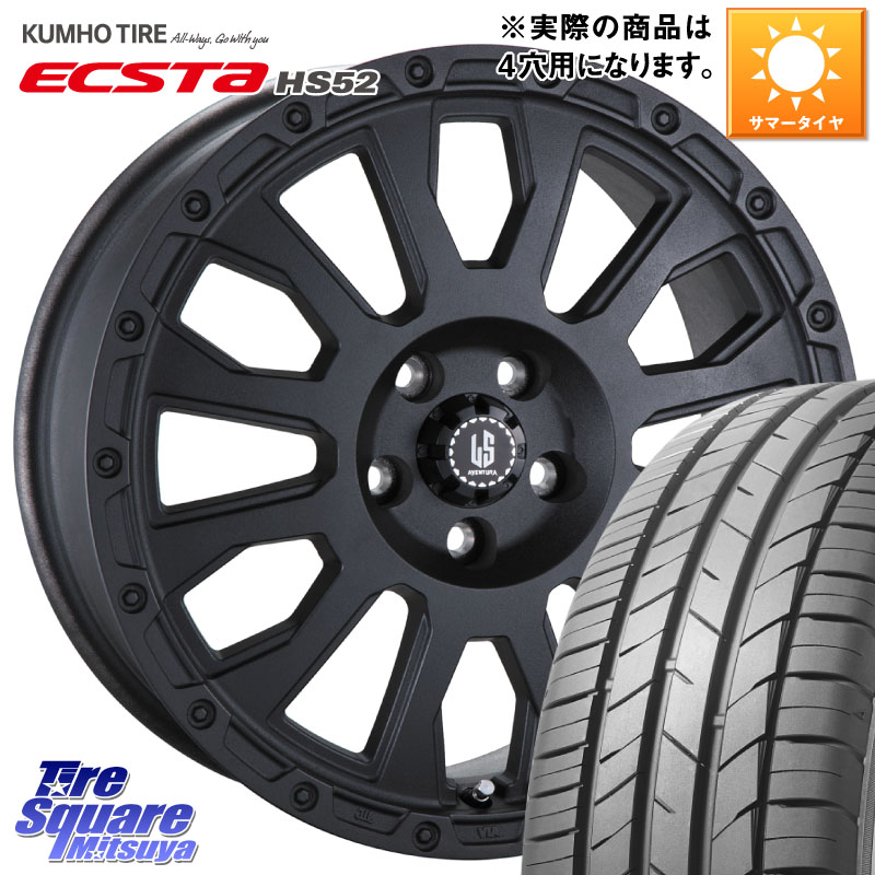 阿部商会 LA STRADA AVENTURA アヴェンチュラ BK 16インチ 16 X 6.0J +40 4穴 100 KUMHO ECSTA HS52 エクスタ サマータイヤ 195/55R16