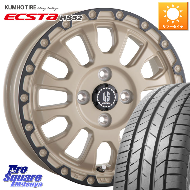 KUMHO ECSTA HS52 エクスタ サマータイヤ 195/45R16阿部商会 LA STRADA AVENTURA アヴェンチュラ GAR 16インチ 16X6.0J 40 4穴 100 M900系タンク/ルーミー SuperONE E11ノート ダイハツ トールM900S・M910S ジャスティ(M900/910F) プロボックス サクシード デミオ DEMI｜タイヤスクエアミツヤ