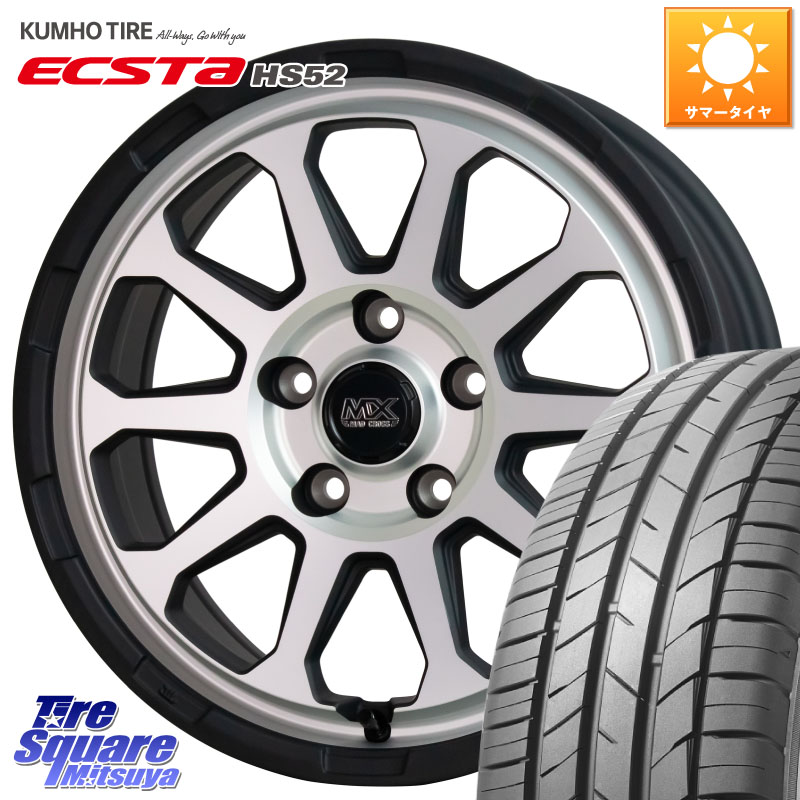 HotStuff マッドクロス レンジャー シルバー ホイール 16インチ 16 X 7.0J +38 5穴 114.3 KUMHO ECSTA HS52 エクスタ サマータイヤ 195/55R16