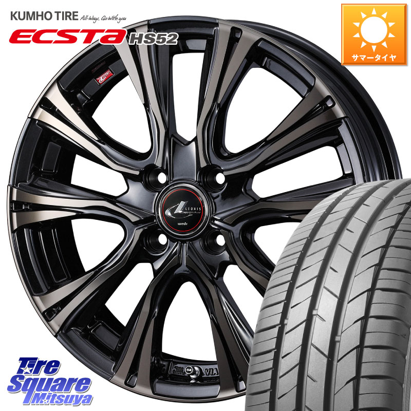 WEDS 41228 LEONIS VR ウェッズ レオニス ホイール 16インチ 16 X 6.0J +50 4穴 100 KUMHO ECSTA HS52 エクスタ サマータイヤ 205/55R16