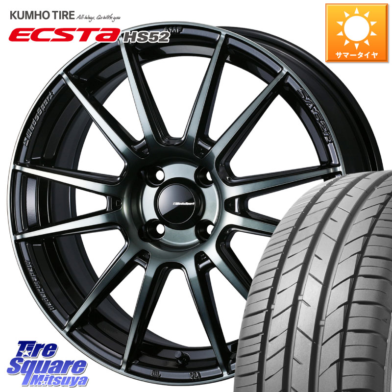 WEDS WedsSport SA-62R ホイール 16インチ 16 X 6.5J +50 4穴 100 KUMHO ECSTA HS52 エクスタ サマータイヤ 195/55R16