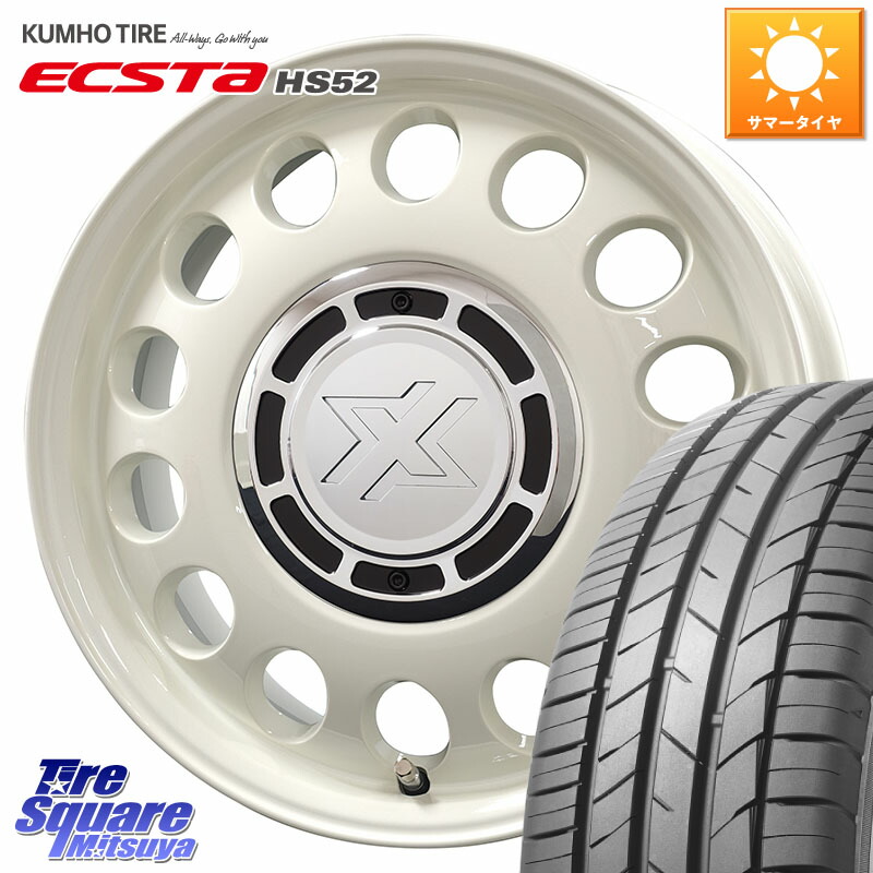 コスミック クロスブラッド STEELE ホイール 15インチ 15 X 6.0J +42 4穴 100 KUMHO ECSTA HS52 エクスタ サマータイヤ 195/55R15 モビリオ モビリオスパイク