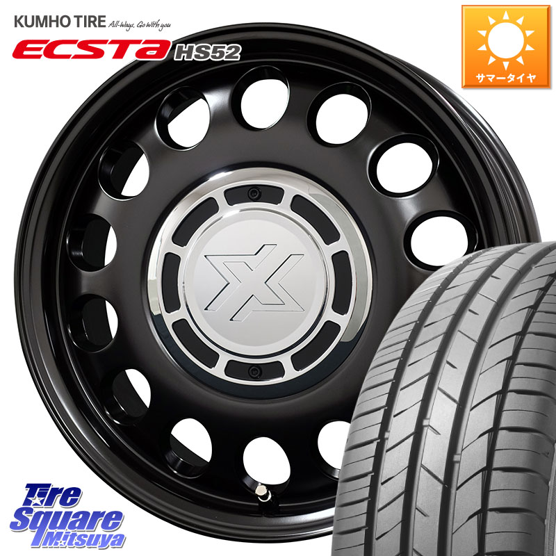 KUMHO ECSTA HS52 エクスタ サマータイヤ 185/55R15コスミック クロスブラッド STEELE ホイール 15インチ 15X6.0J 32 4穴 100 サクシード|タイヤスクエアミツヤ