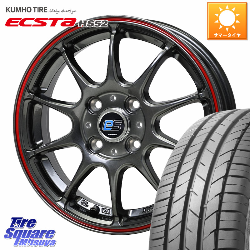 HotStuff G･SPEED es-01 ホイール 16インチ 16 X 6.0J +43 4穴 100 KUMHO ECSTA HS52 エクスタ サマータイヤ 205/50R16