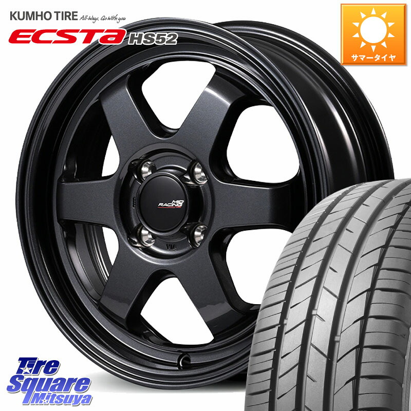 KUMHO ECSTA HS52 エクスタ サマータイヤ 195/45R17MANARAY MID RACING R06 ホイール 17インチ 17X7.5J 42 4穴 100 ヤリス カスタム前提 スイフト｜タイヤスクエアミツヤ