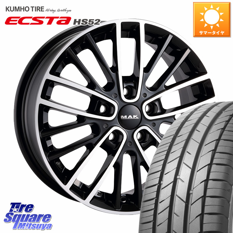 阿部商会 MAK CHELSE ホイール 16インチ 16 X 7.0J(MINI F54) +52 5穴 112 KUMHO ECSTA HS52 エクスタ サマータイヤ 205/55R16 MINI ミニ クラブマン F54