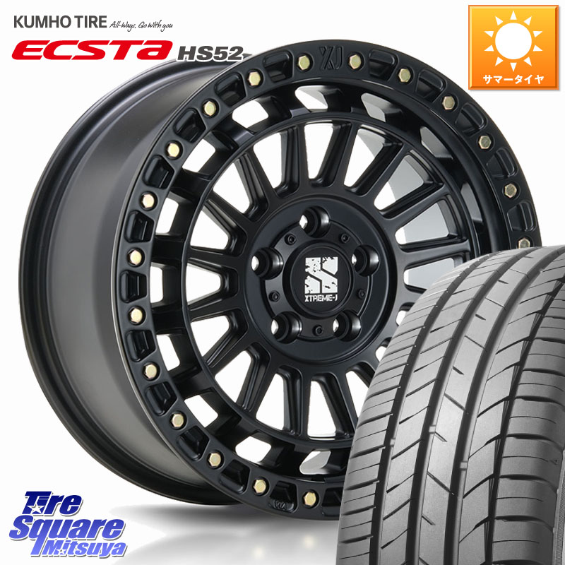 KUMHO ECSTA HS52 エクスタ サマータイヤ 205/55R16MLJ XJ08 XTREME-J ホイール 16インチ 16X7.0J 35 5穴 114.3 GRヤリスRSノーマルキャリパー｜タイヤスクエアミツヤ