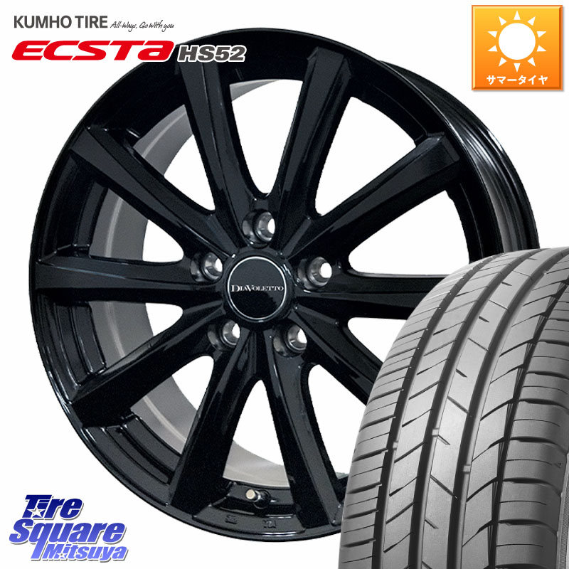 コスミック DIAVOLETTO D.TEN ホイール 17インチ 17 X 7.0J +39 5穴 114.3 KUMHO ECSTA HS52 エクスタ サマータイヤ 215/60R17 10系カローラクロス 20系アルファード