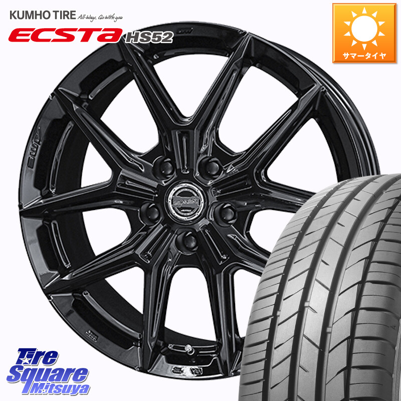 KUMHO ECSTA HS52 エクスタ サマータイヤ 205/50R16KYOHO SMACK IG-TEC スマック ホイール 16インチ グロスブラック 16X6.0J 45 5穴 100 インプレッサ インプレッサワゴン|タイヤスクエアミツヤ