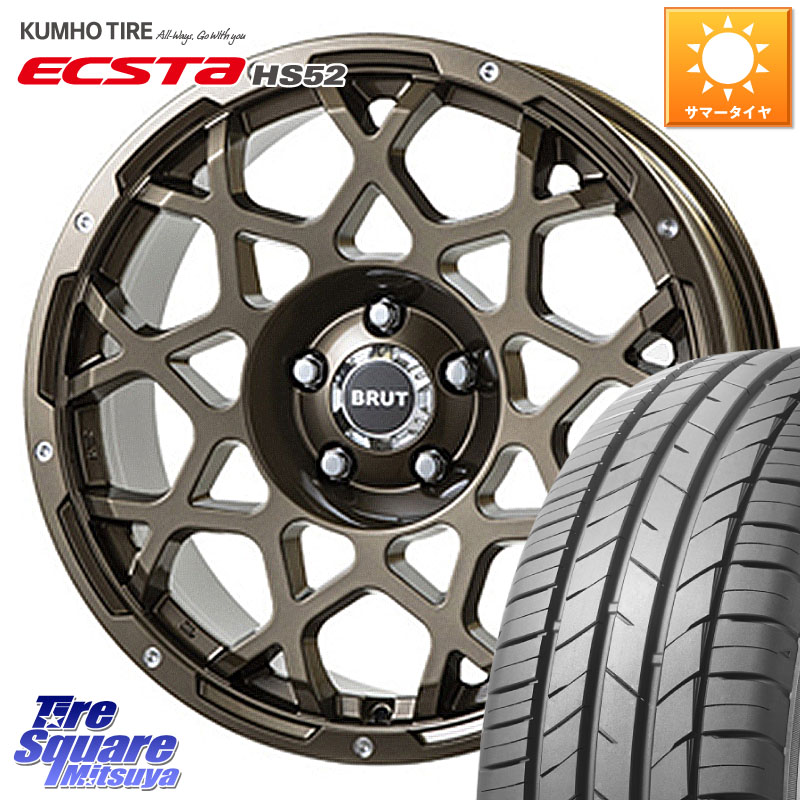 BRUT ブルート BR-55 BR55 ホイール 16インチ 16 X 6.5J +35 5穴 114.3 KUMHO ECSTA HS52 エクスタ サマータイヤ 205/55R16 GRヤリスRSノーマルキャリパー