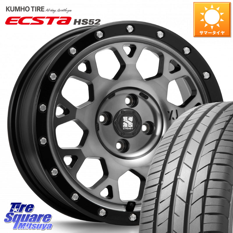 KUMHO ECSTA HS52 エクスタ サマータイヤ 205/50R16MLJ XJ04 XTREME-J エクストリームJ ホイール 16インチ 16X6.5J 38 4穴 100 ロードスター(ローダウン等) イスト ist｜タイヤスクエアミツヤ